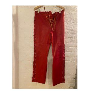 red leather pants